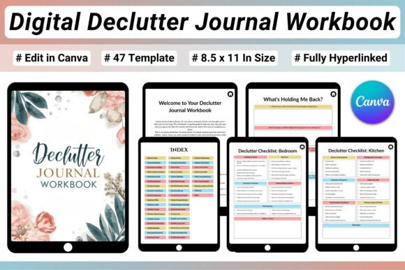 🧹 Digital Declutter Journal Workbook