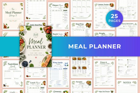 Meal Planner KDP Graphic: A Fully Editable Canva Template for Streamlined Meal Planning