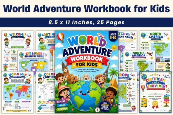 World Adventure Workbook for Kids: A Fun and Educational Journey Around the Globe